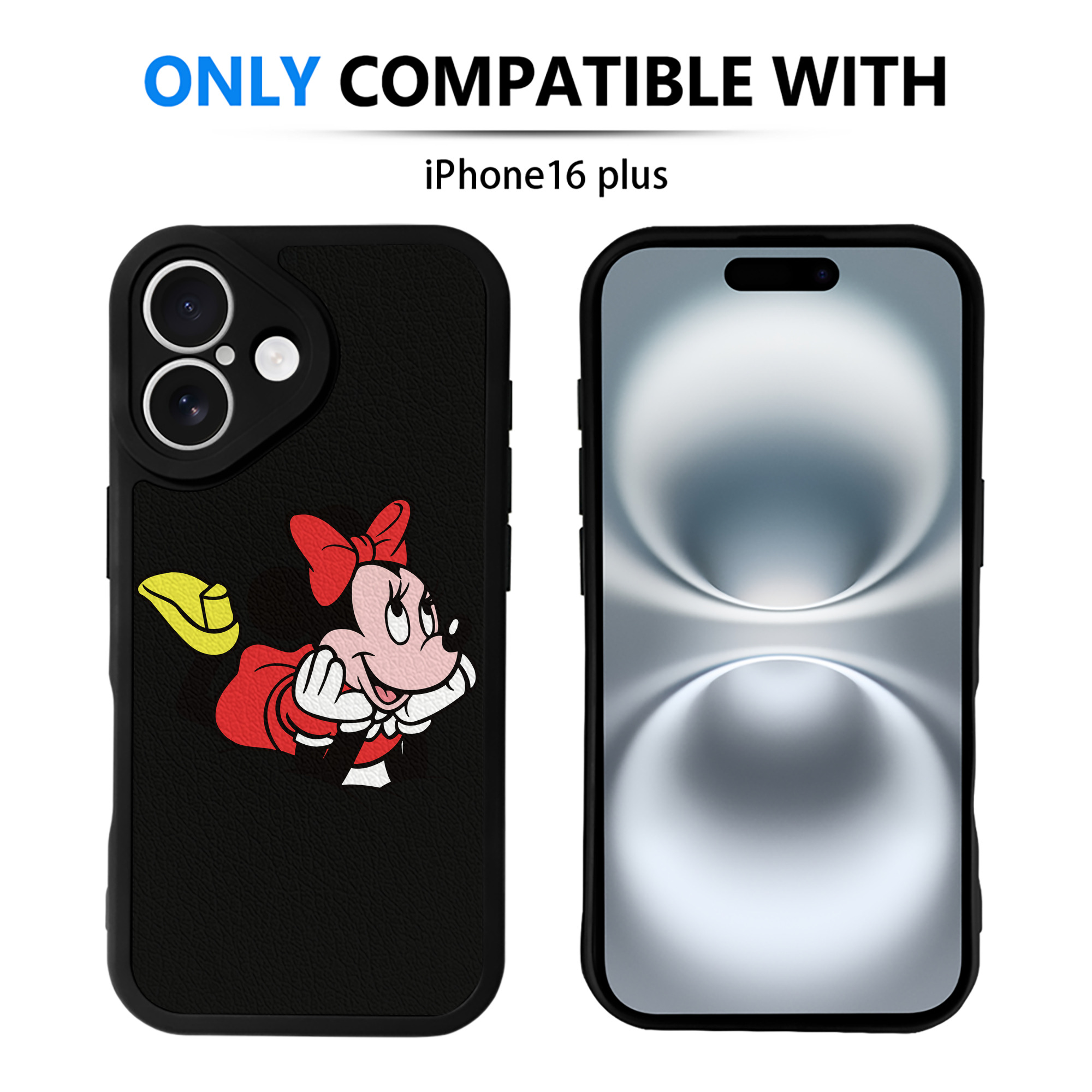（画像用） ミッキーマウス Mickey Mouse 【iPhone 16シリーズ対応】シリコンスマホケース（レザー調） 材質：シリコン